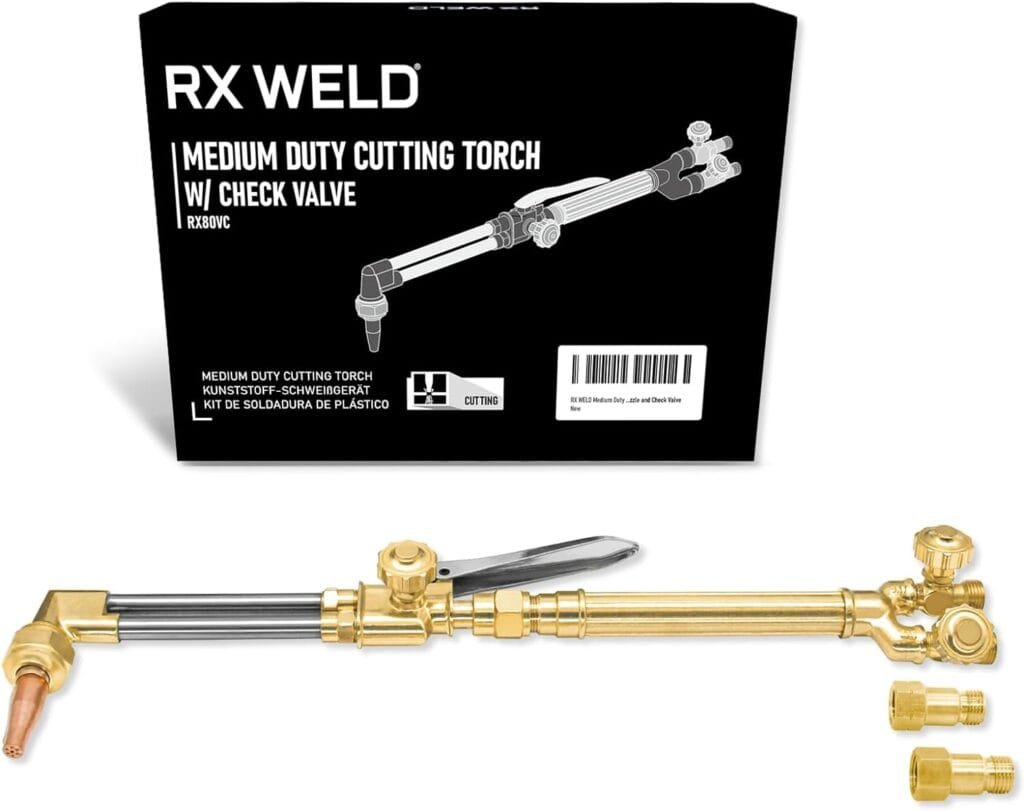 RX WELD Medium Duty Cutting Torch Oxyacetylene Torch,Comparable with CA1350 cutting attachment, 100FC torch handle, 3-101 cutting nozzle and Check Valve